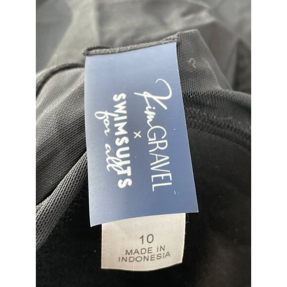 Kim Gravel x Swimsuits For All Surplice Asymmetrical Sarong Size 10 Black Beach - Picture 6 of 9